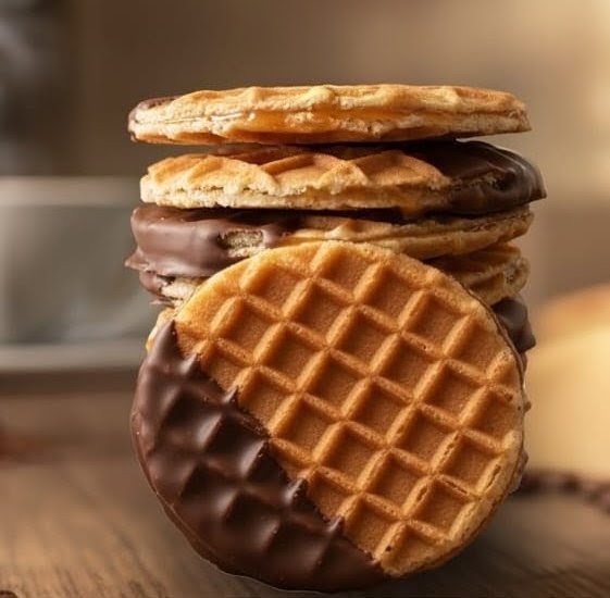 Stroopwafel coberto com chocolate - 4 unidades